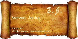 Barvan Janka névjegykártya